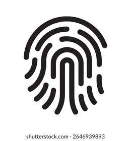 Fingerprint security scan for biometric identity authentication A glyph icon representing a secure access system using touch ID for personal protection and verification