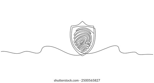 Icono de línea de señal de seguridad de huellas dactilares. Línea única continua con rizo. Signo de acceso de huellas dactilares. Patrón de curva de bucle. Vector