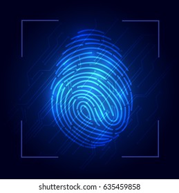 fingerprint. security system concept