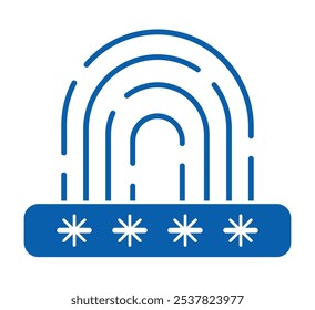 Icono aislado del sistema de seguridad de huellas dactilares