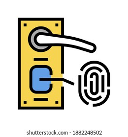 fingerprint security system for open door color icon vector. fingerprint security system for open door sign. isolated symbol illustration
