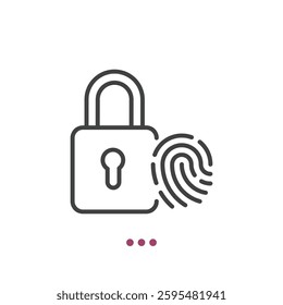 Fingerprint security thin line icon. Vector illustration