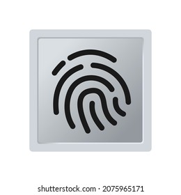 Fingerprint sensor icon. Biometric sign. Security lock. Desktop icons pack element. Open source UI shortcut theme customisation. Vector illustration.