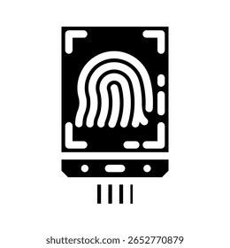 vetor de ícone de glifo de módulo de sensor de impressão digital. sinal de módulo de sensor de impressão digital. ilustração de símbolo isolado