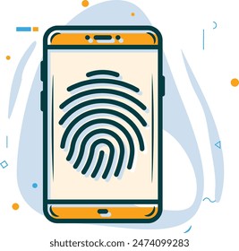 fingerprint sensor Recognition concept, Genetic Algorithms forensic accuracy vector design, Artificial general intelligence symbol, Natural Language Processing sign, Machine Deep Learning illustration