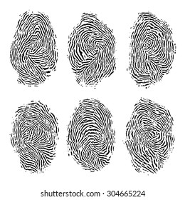 Fingerprint set isolated on white background.
