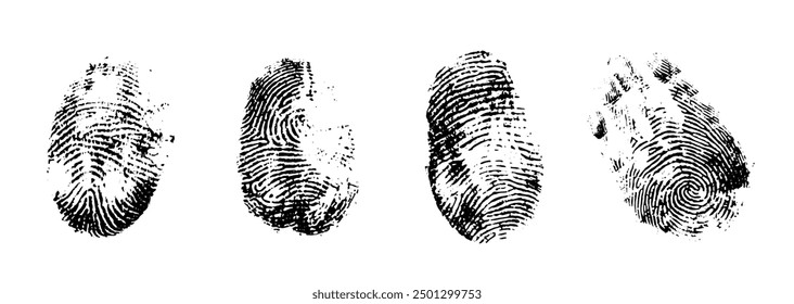Fingerprint set. Secuity human identity.