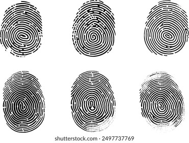 Fingerprint set. Secuity system for use vector eps