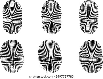 Conjunto de huellas digitales. Sistema de seguridad para uso Vector eps