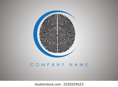 Conjunto de logotipos de configuración de huellas dactilares. Identidad, autorización o concepto de privacidad. Ilustración vectorial en estilo moderno.