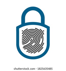 Fingerabdruck in Form eines Padlock-Symbols für die Sicherheit