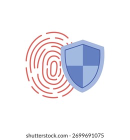 Icono de huella digital y escudo que representa la protección biométrica
