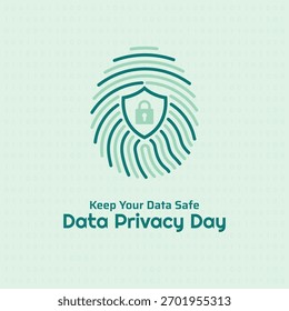 Huella digital con bloqueo de escudo para el día de la privacidad de datos