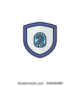 Fingerprint Shield Security Logo Design Element