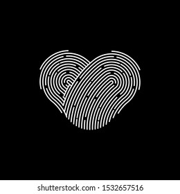 Fingerprint sign icon. Digital security authentication concept. Biometric authorization. Identification, fingerprint heart.