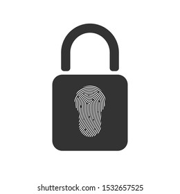 Fingerprint sign icon. Digital security authentication concept. Biometric authorization. Identification, fingerprint lock.