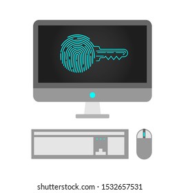 Fingerprint sign icon. Digital security authentication concept. Biometric authorization. Identification, computer protection