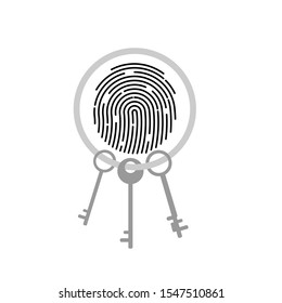 Fingerprint sign icon. Digital security authentication concept. Biometric authorization. Identification. 