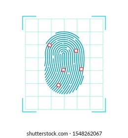 Fingerprint sign icon. Digital security authentication concept. Biometric authorization. Identification. 