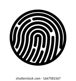 Icono de signo de huella digital. Concepto de autenticación de seguridad digital. ilustración vectorial, pasos 10