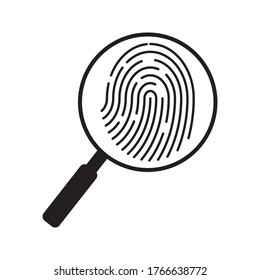 Fingerabdruck-Symbol Authentifizierungskonzept für digitale Sicherheit. Vektorgrafik auf weißem Hintergrund