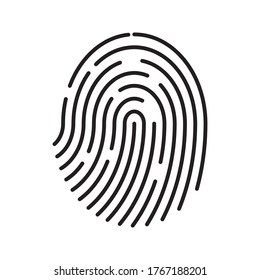 Fingerprint Icon Scanning Identification Vector Illustration Stock ...