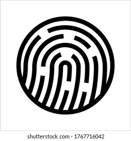 Fingerprint sign icon. Digital security authentication concept. vector illustration on white background