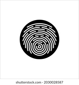 Icono de signo de huella digital. Concepto de autenticación de seguridad digital en fondo blanco. colores modificables eps 10