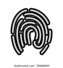 Fingerprint sign illustration. Vector. Flat style black icon on white.