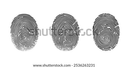 fingerprint sign on isolate background. Digital fingerprint, finger print fingerprint lock secure security vector icon. Fingerprints icon set vector isolated

