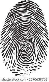 Fingerprint silhouette. isolated white background