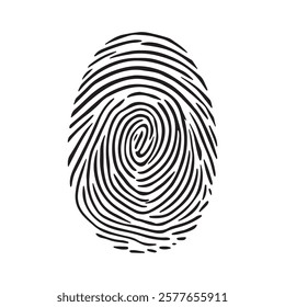 Fingerprint silhouette. Monochrome white background