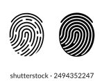 Fingerprint Silhouette Vector Bundle - Black and White Icon Set on White Background