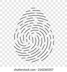 Fingerprint. Simple icon for logo or app. On transparent background.