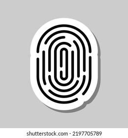 Impresión de dedos simple vector de icono. Diseño plano. Pegar con sombra sobre fondo gris.ai