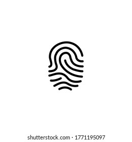 Fingerprint simple thin line icon vector illustration