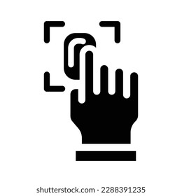 fingerprint solid icon illustration vector graphic