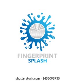 Fingerprint Splash Logo Template Design Vector, Emblem, Design Concept, Creative Symbol, Icon