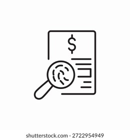 Vector de signo de icono de declaración de huellas dactilares