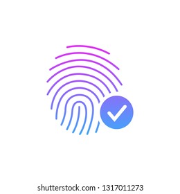 Fingerprint Success Icon Thumbprint Checkmark Vector Stock Vector ...