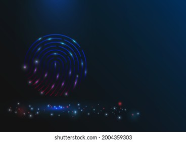 The fingerprint symbol represents protection of personal data. to verify your identity with your own fingerprint It is one of the methods used to verify identity before accessing information securely.