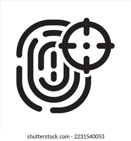 Fingerprint target icon. Vector and glyph