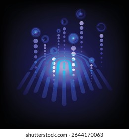 Fingerabdrucktechnologie, abstrakter schwarzer Hintergrund