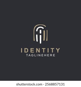 Fingerprint technology Logo Security system element symbol biometric template