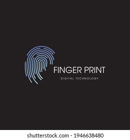 Fingerprint technology logo vector template