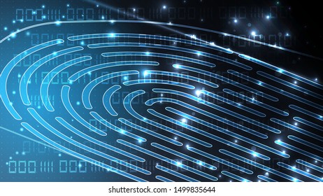 Fingerprint technology vector background. Digital identification. EPS 10