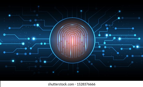 Fingerprint technology vector background. Digital identification. EPS 10.
