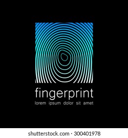 Fingerprint - the template for a logo. Symbol fingerprint - a sign of identification, preservation and protection.