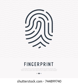Fingerprint thin line icon. Modern vector illustration of password identity.