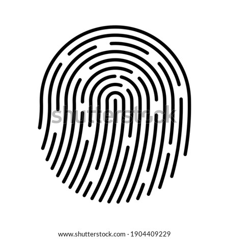 Fingerprint thin line icon. Symbol of identity, security or privacy. Modern vector sign.